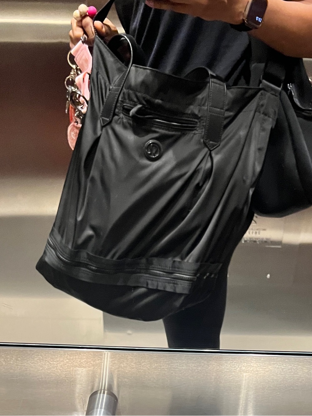 Sleek lulu lemon Black Nylon Tote Bag